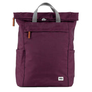 Roka Burgundy Finchley A Large Sustainable Canvas Backpack