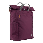 Roka Burgundy Finchley A Large Sustainable Canvas Backpack