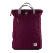 Roka Burgundy Finchley A Medium Sustainable Canvas Backpack