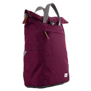 Roka Burgundy Finchley A Medium Sustainable Canvas Backpack