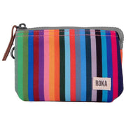 Roka Multi-colour Carnaby Small Sustainable Canvas Striped Wallet