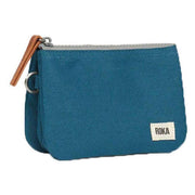 Roka Navy Carnaby Small Sustainable Canvas Wallet